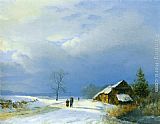Barend Cornelis Koekkoek Canvas Paintings - Winter in Het Gool